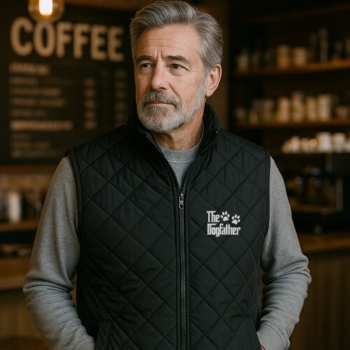 Man Wearing The DogFather Bodywarmer
