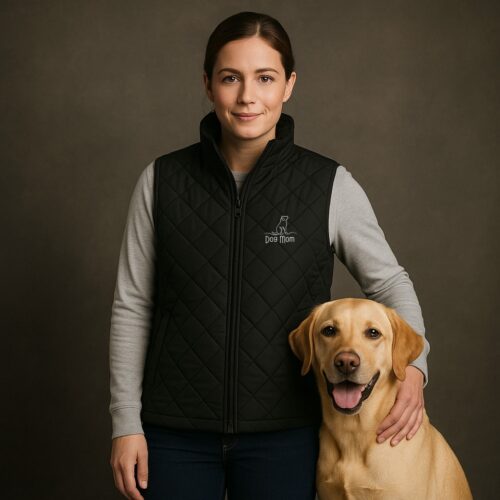Woman Wearing Dog Mom Body Warmer